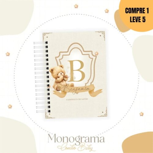 Arquivo Digital Monograma Ursinho Kit Maternidade -1944