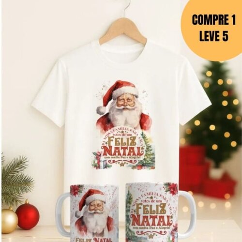 Arquivo Digital Natal V5 Artes Dupla Caneca e Camisa -5759