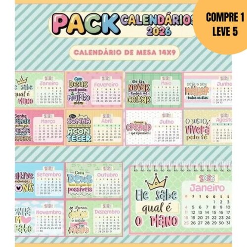 Arquivo Digital Pack Calendário 2026 -5825