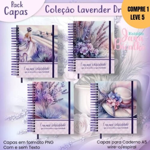 Arquivo Digital Pack Capas Coleção Lavender -3019