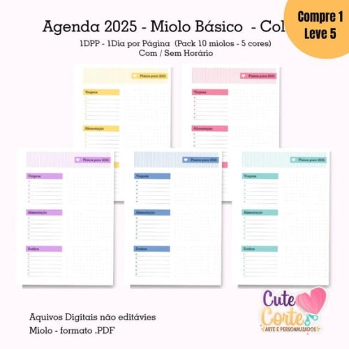 Arquivo Digital Pack Miolos Básico 1dpp Agenda A5 -686