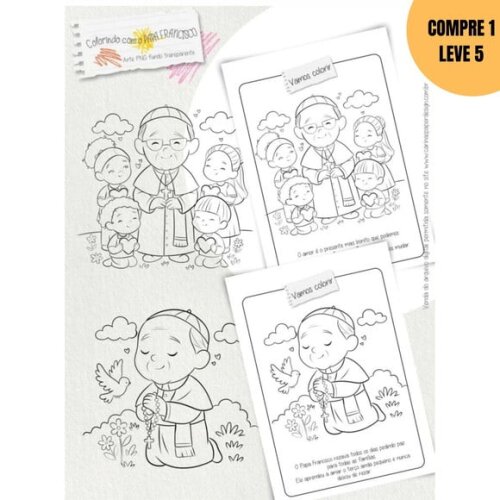 Arquivo Digital Papa Francisco Png para Colorir -3573