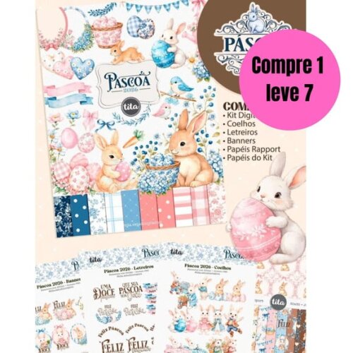 Arquivo Digital Páscoa 2026 Combo Ilustrações Coelho -6625