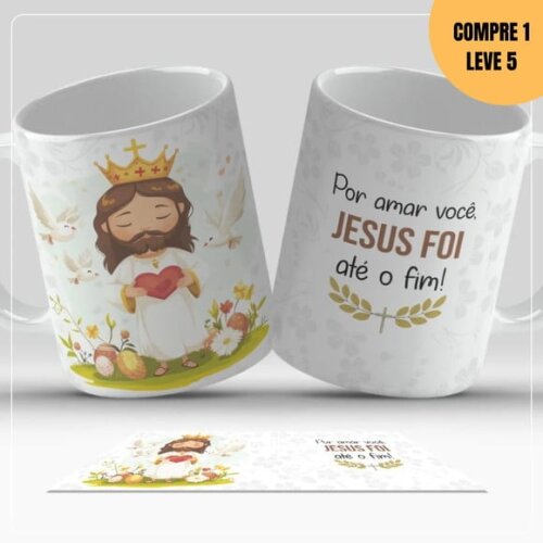 Arquivo Digital Páscoa Cristã Estampas para Canecas -2715