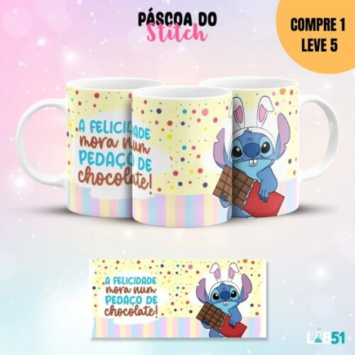 Arquivo Digital Páscoa Stitch Artes para Canecas -2101