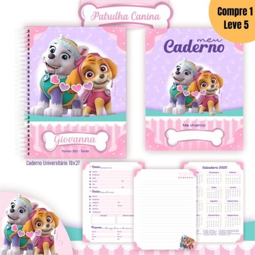 Arquivo Digital Patrulha Canina Menina Kit Escolar 2025-1049
