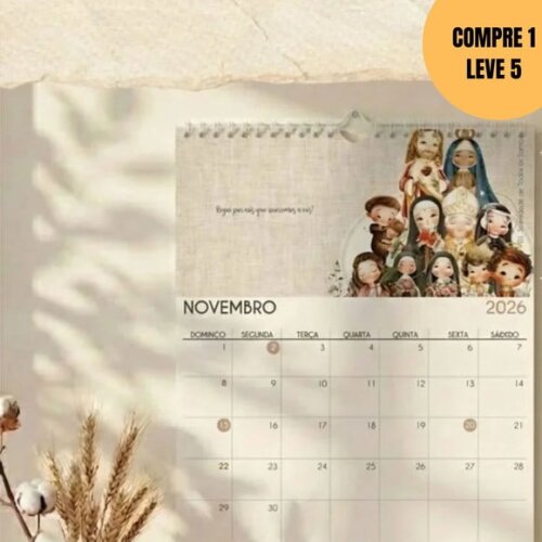 Arquivo Digital pdf Calendário de Parede Santinhos A4 -6050