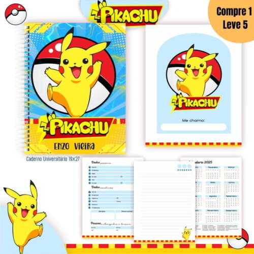 Arquivo Digital Pikachu Kit Escolar 2025 -1098