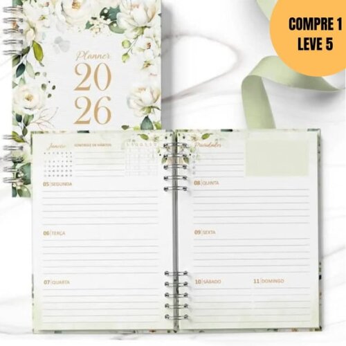 Arquivo Digital Planner 2026 Coleção Rosas Brancas -5865