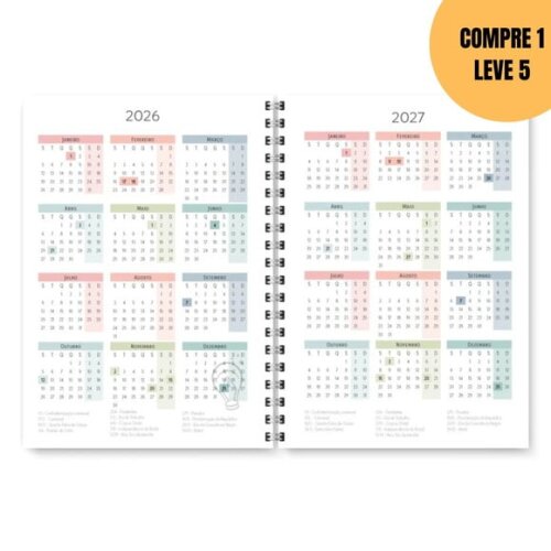 Arquivo Digital Planner Cores 2026 -5836