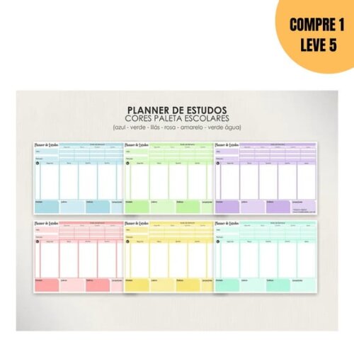 Arquivo Digital Planner de Estudos Semanal + Bônus -1894