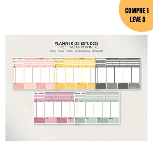 Arquivo Digital Planner de Estudos Semanal + Bônus -1894