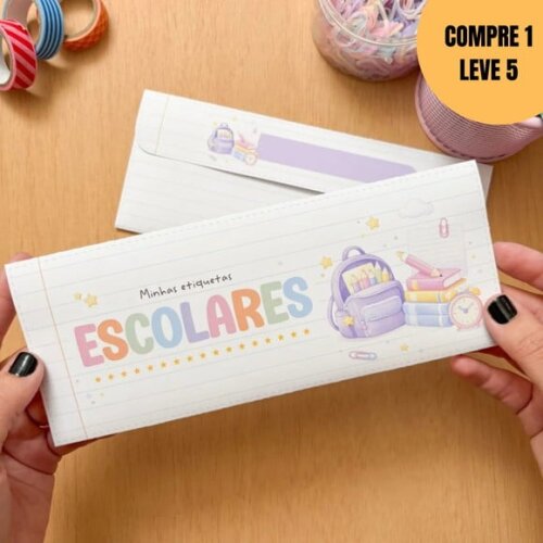Arquivo Digital Porta Etiqueta Escolar Volta às Aulas -6299