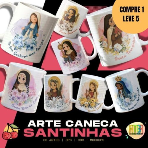 Arquivo Digital Santinhas V1 Artes para Caneca -5062
