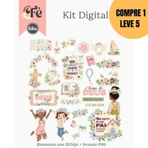 Arquivo Digital Tempo de Fé Combo Ilustrações e Papéis -5333