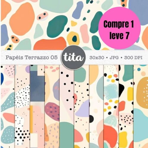 Arquivo Digital Terrazzo Combo Papéis -6479