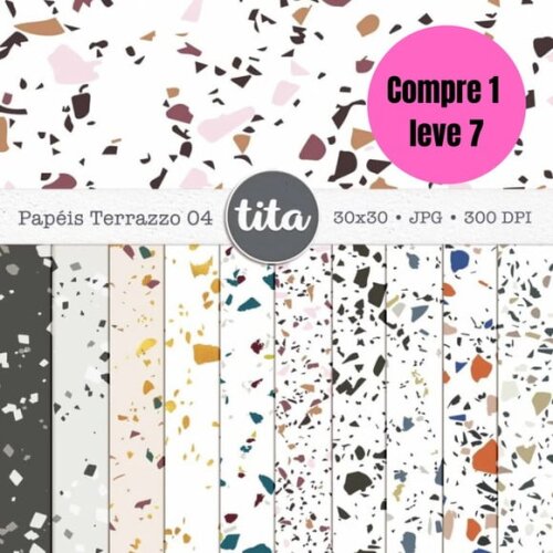 Arquivo Digital Terrazzo Combo Papéis -6479