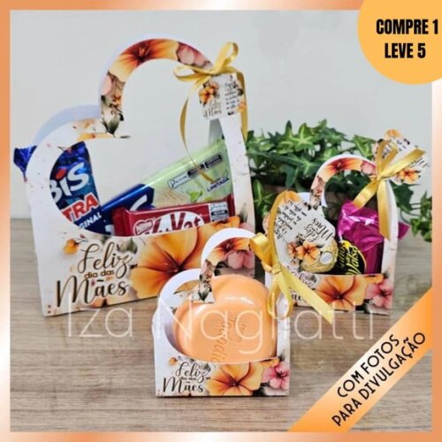 Arquivo Digital Trio de Caixas Coração Dia das Mães -3071
