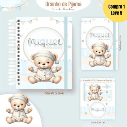 Arquivo Digital Ursinho de Pijama Livro do Bebê - 367