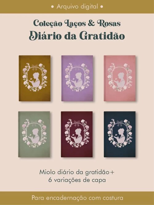 Arquivo Digital Diário da Gratidão Coleção Laços & Rosas Costura -7042