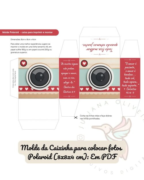Arquivo Digital Caixinha e Envelope Polaroid Namorados -7055