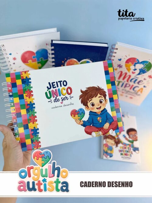 Arquivo Digital Orgulho Autista Caderno de Desenho  - 7072
