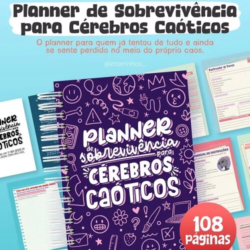 Arquivo Digital Planner de Sobrevivência para Cérebros Caóticos - 7075