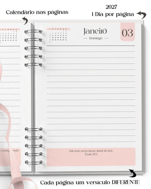 Arquivo Digital Agenda Feminina Neutra 1 Dia por Página 2027 com Versículos -7081
