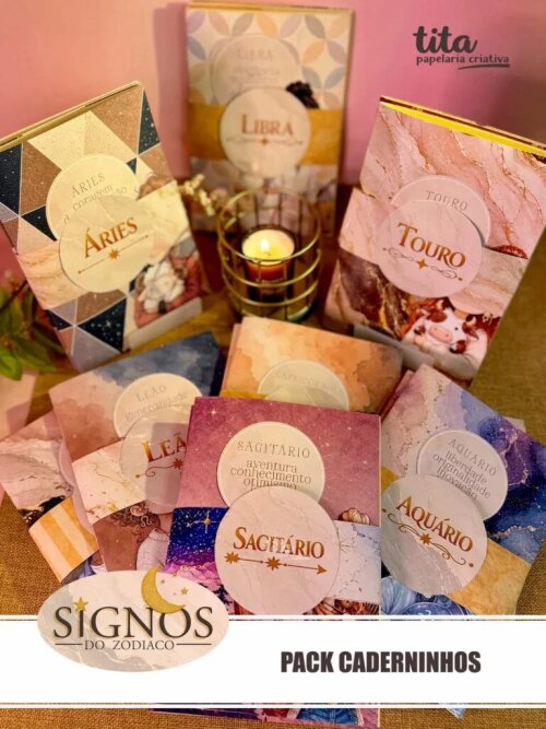 Arquivo Digital Signos do Zodíaco Pack Caderninhos  -7091