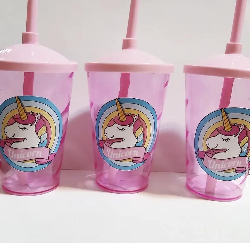 Copo com canudo personalizado 400ml
