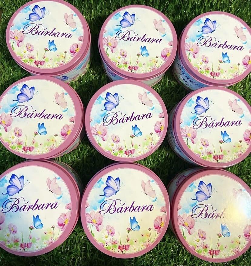 Latinha de metal personalizada Jardim encantado