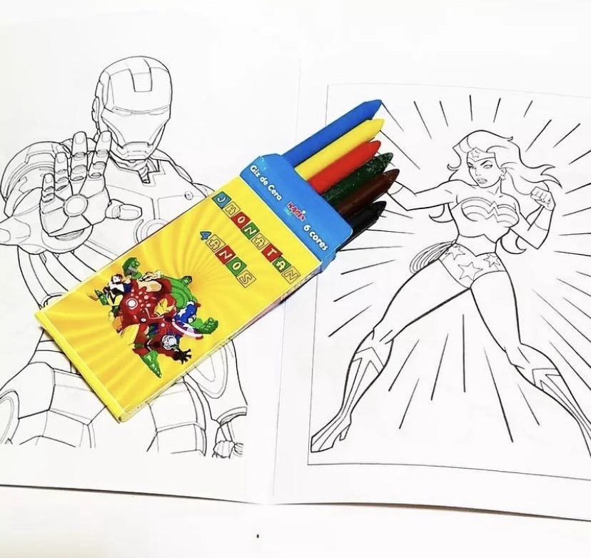 Livrinho de colorir personalizado Super Heróis