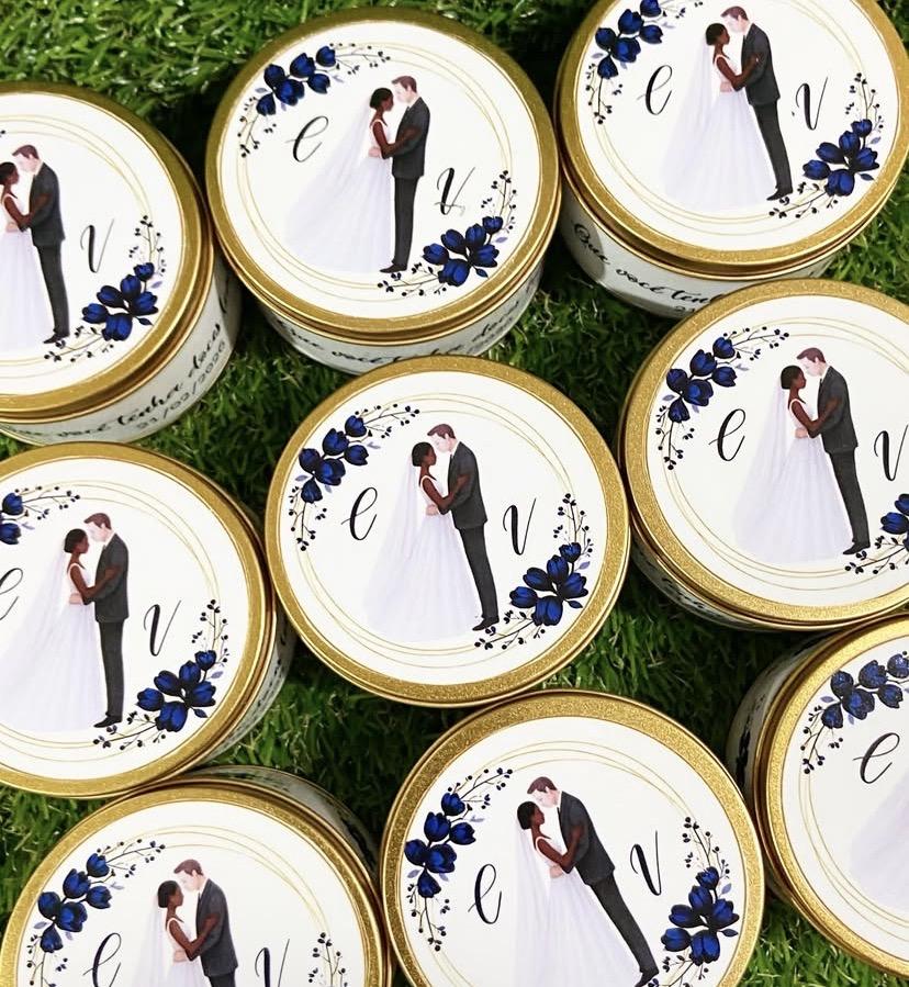 Lata de metal personalizada casamento