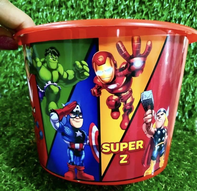 Baldinho de pipoca personalizado Super Herois
