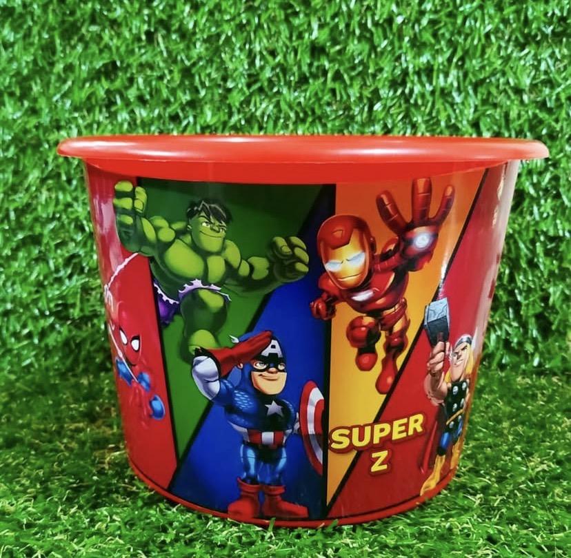 Baldinho de pipoca personalizado Super Herois