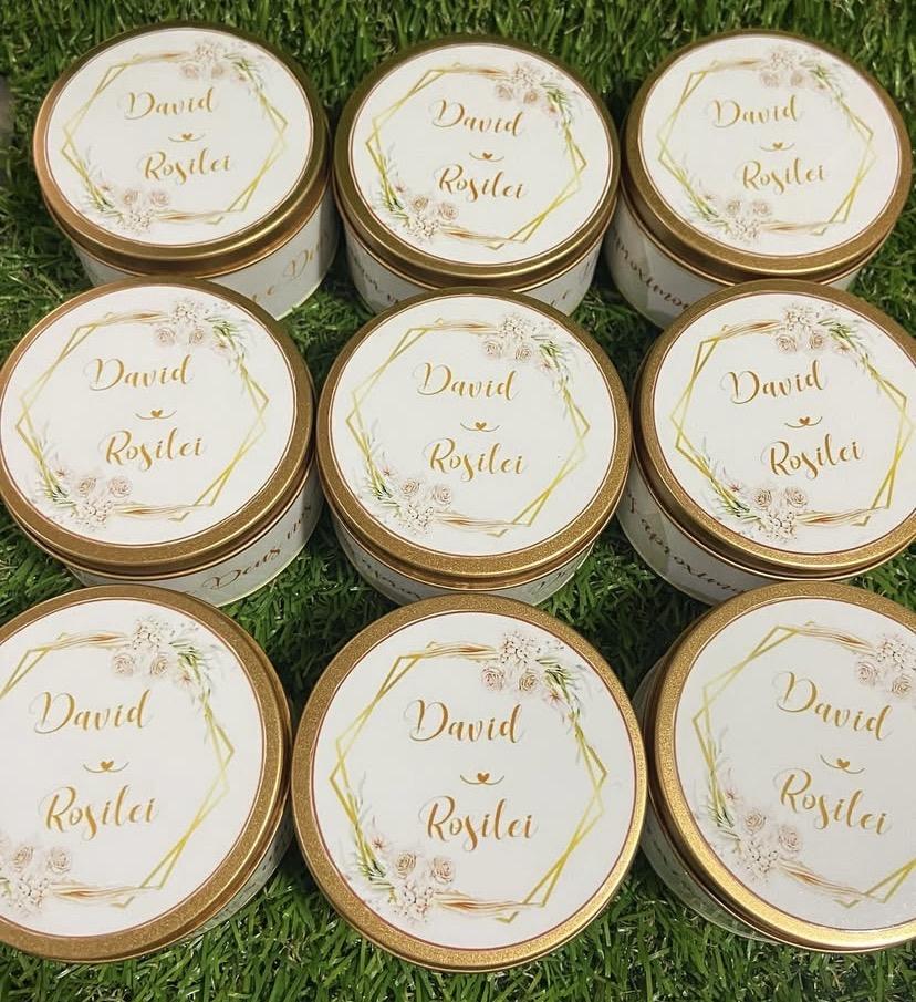 Lata de metal personalizada casamento