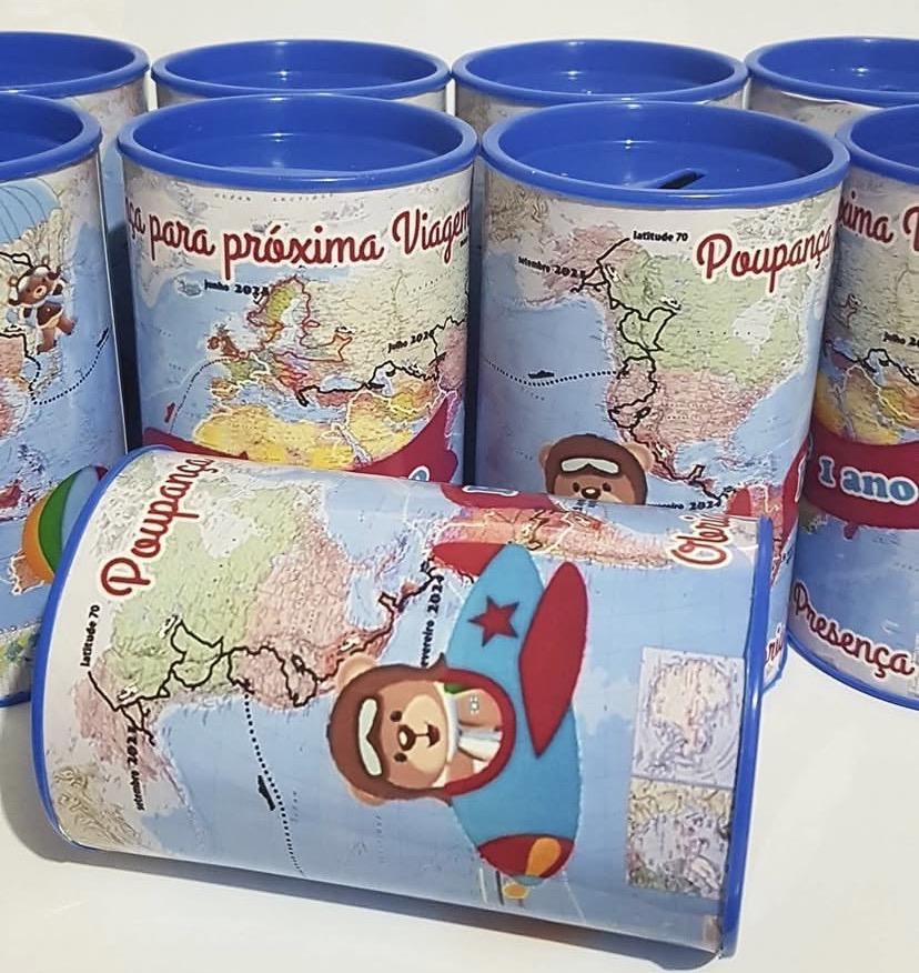 Cofrinho Volta ao Mundo Personalizado