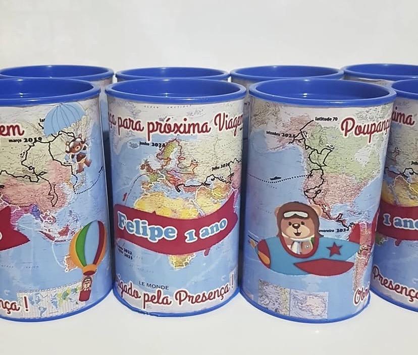 Cofrinho Volta ao Mundo Personalizado