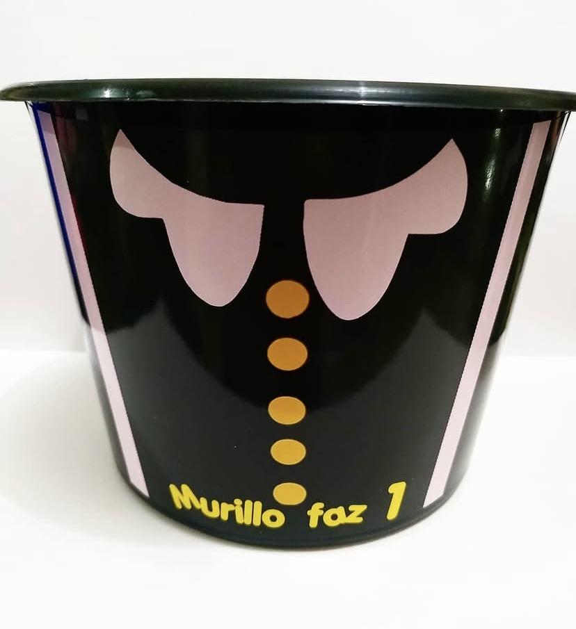 Baldinho de pipoca personalizado Bita