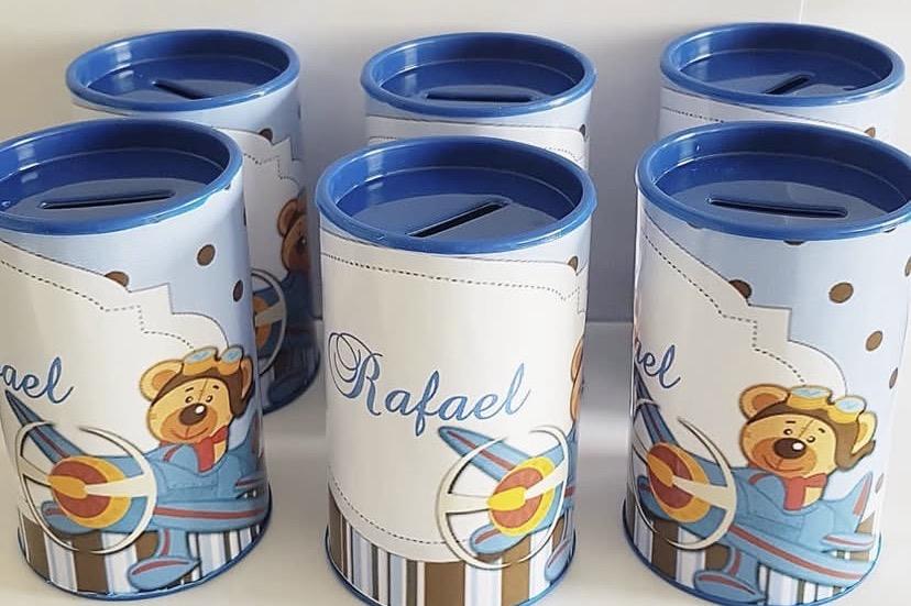 Cofrinhos personalizados Ursinho Aviador