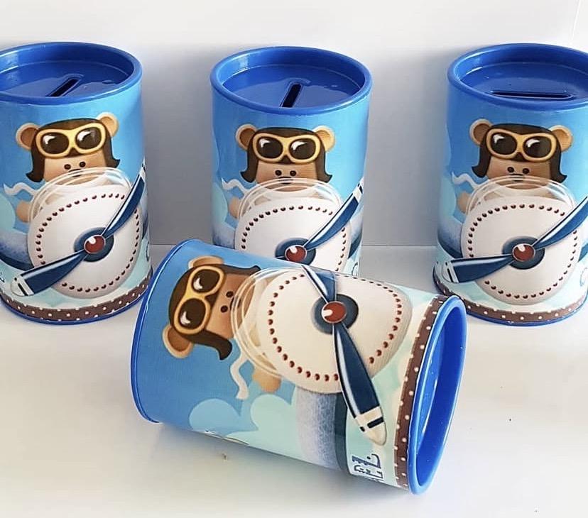 Cofrinhos personalizados Ursinho Aviador
