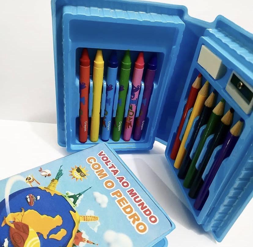 Estojo de pintura volta ao mundo personalizado
