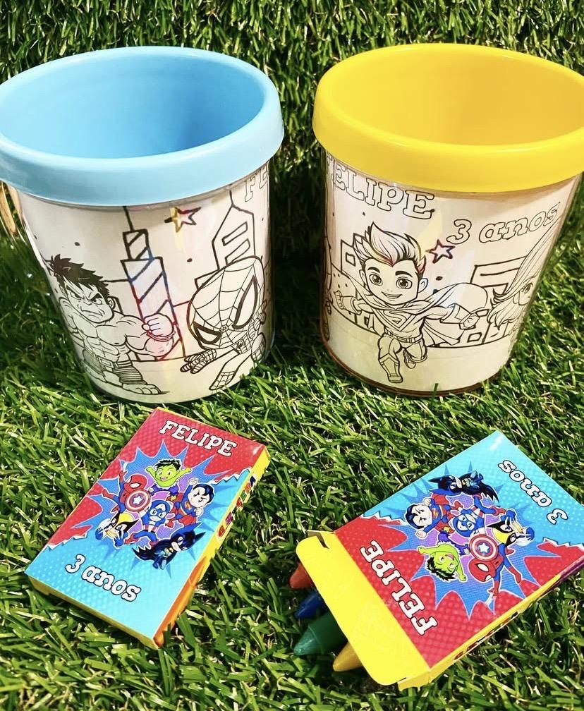 Caneca de Colorir Personalizada Herois Baby