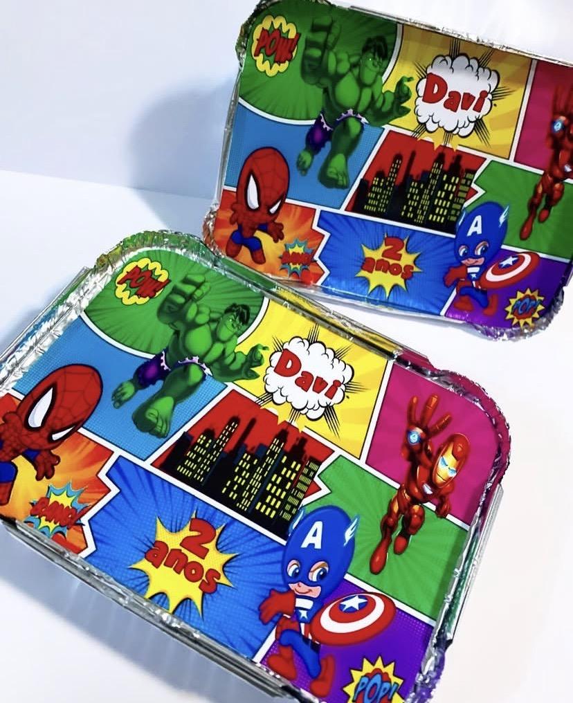 Mini marmitinha personalizada Super Herois