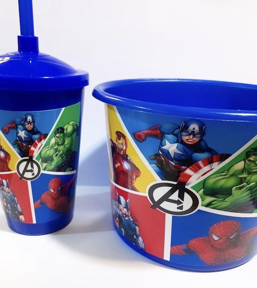 Baldinho + Copo personalizado Super Herois
