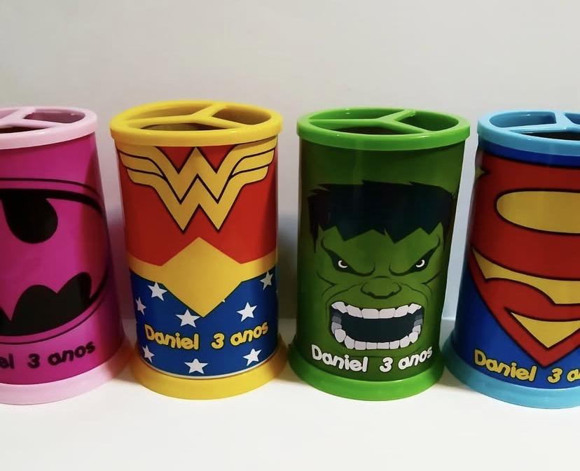 Porta lápis personalizado Super Herois