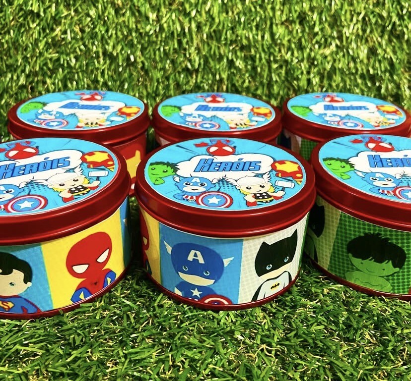 Lata super herois baby personalizada