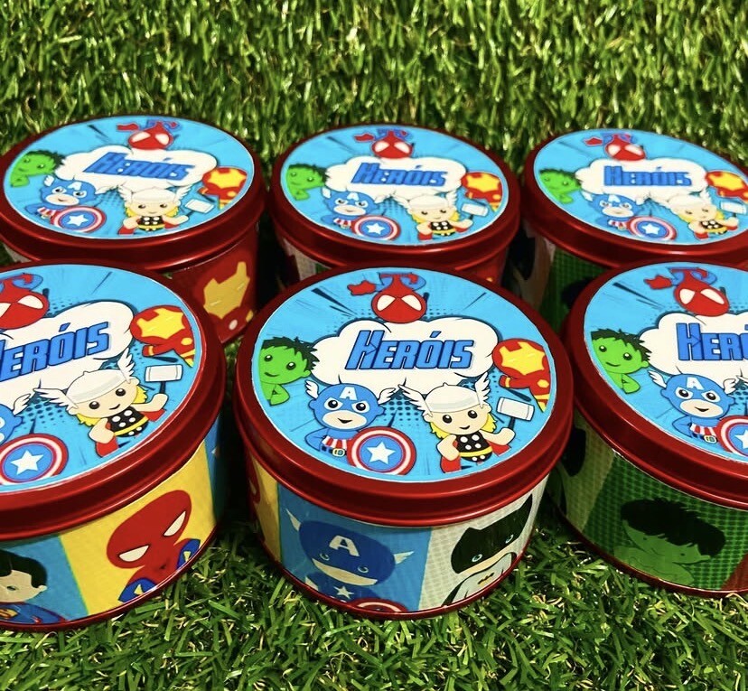 Lata super herois baby personalizada