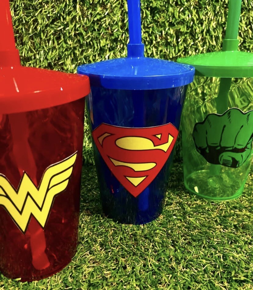 Copo com Canudo Super Herois