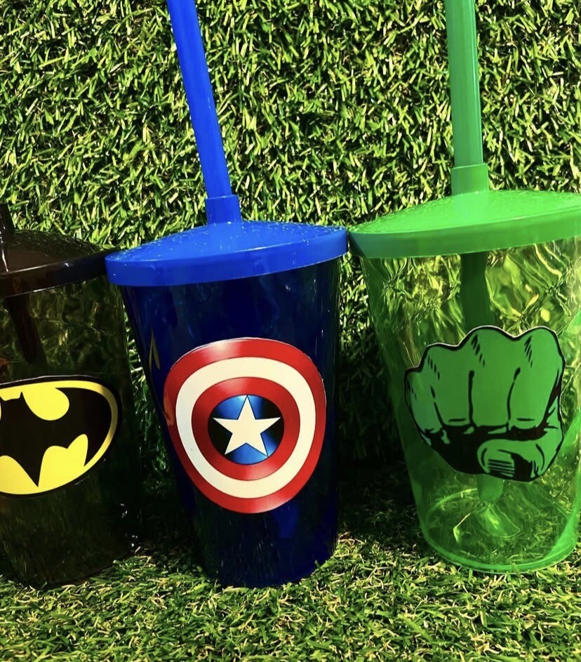 Copo com Canudo Super Herois